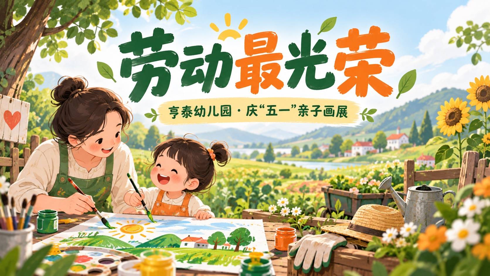 亨泰幼儿园庆祝“五一国际劳动节”暨“劳动最光荣”亲子画展